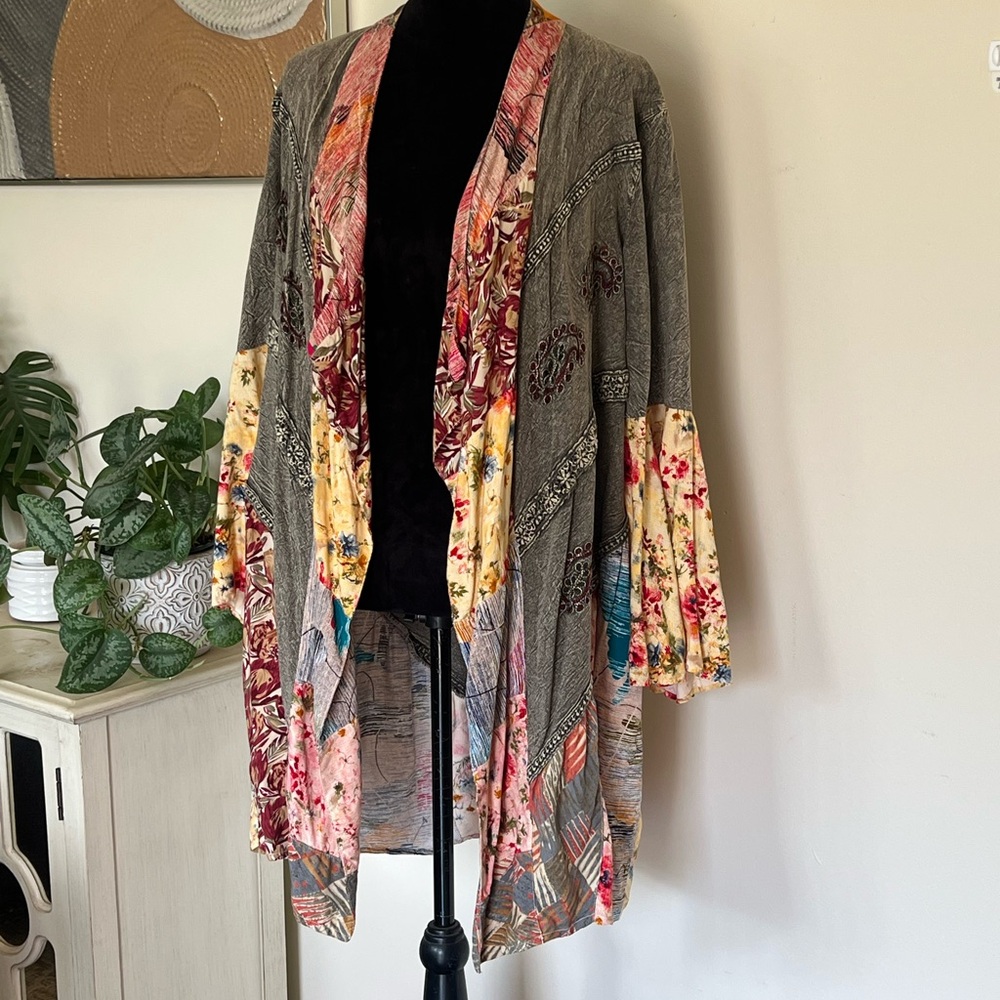 Young Threads Patchwork Bohemian-Style Kimono Car… - image 5